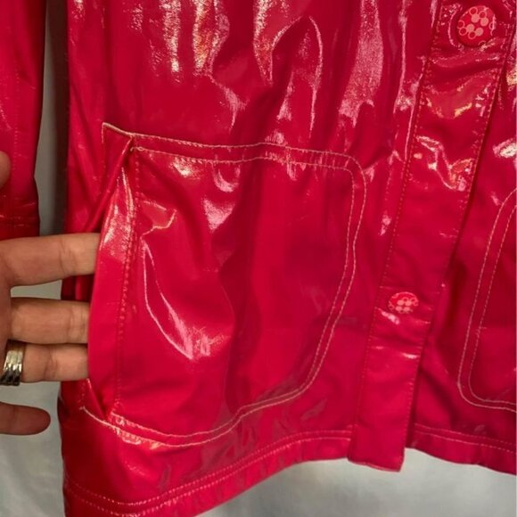 COLUMBIA girls hot pink raincoat. Hooded. Pockets. Size 10/12. New condition. - Picture 5 of 10